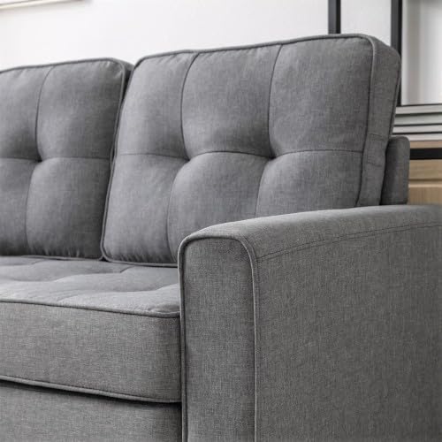 Convertible Sofa Bed Tufted Sleeper Loveseat with Wood Frame C880