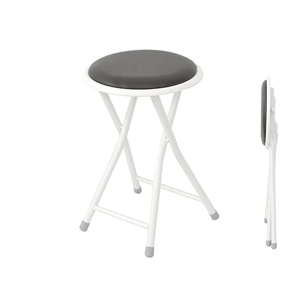 Black Folding Round Padded Bar Stool Q433097