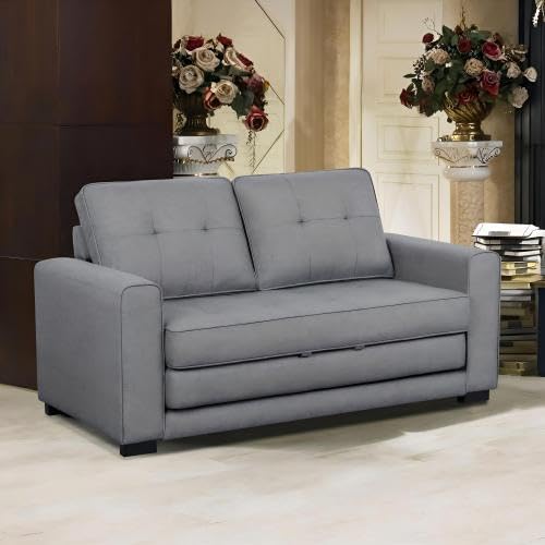 Convertible Sofa Bed Tufted Sleeper Loveseat with Wood Frame C880