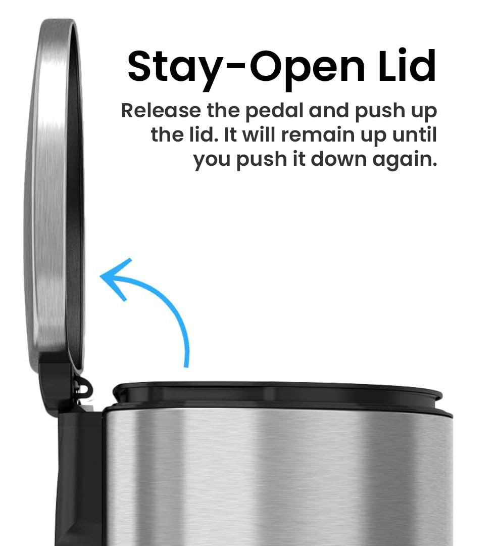 13.2 Gallon Stainless Steel Step Trash Can Y3412