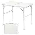 Aluminum Folding Table, Portable and Adjustable Rectangle Table, White (3FT) V870543