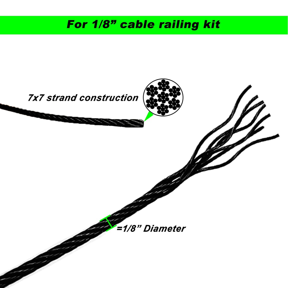 Black T316 Stainless Steel Wire Rope Z8181
