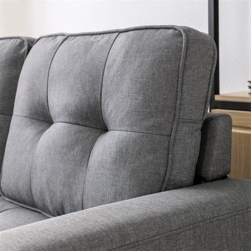 Convertible Sofa Bed Tufted Sleeper Loveseat with Wood Frame C880
