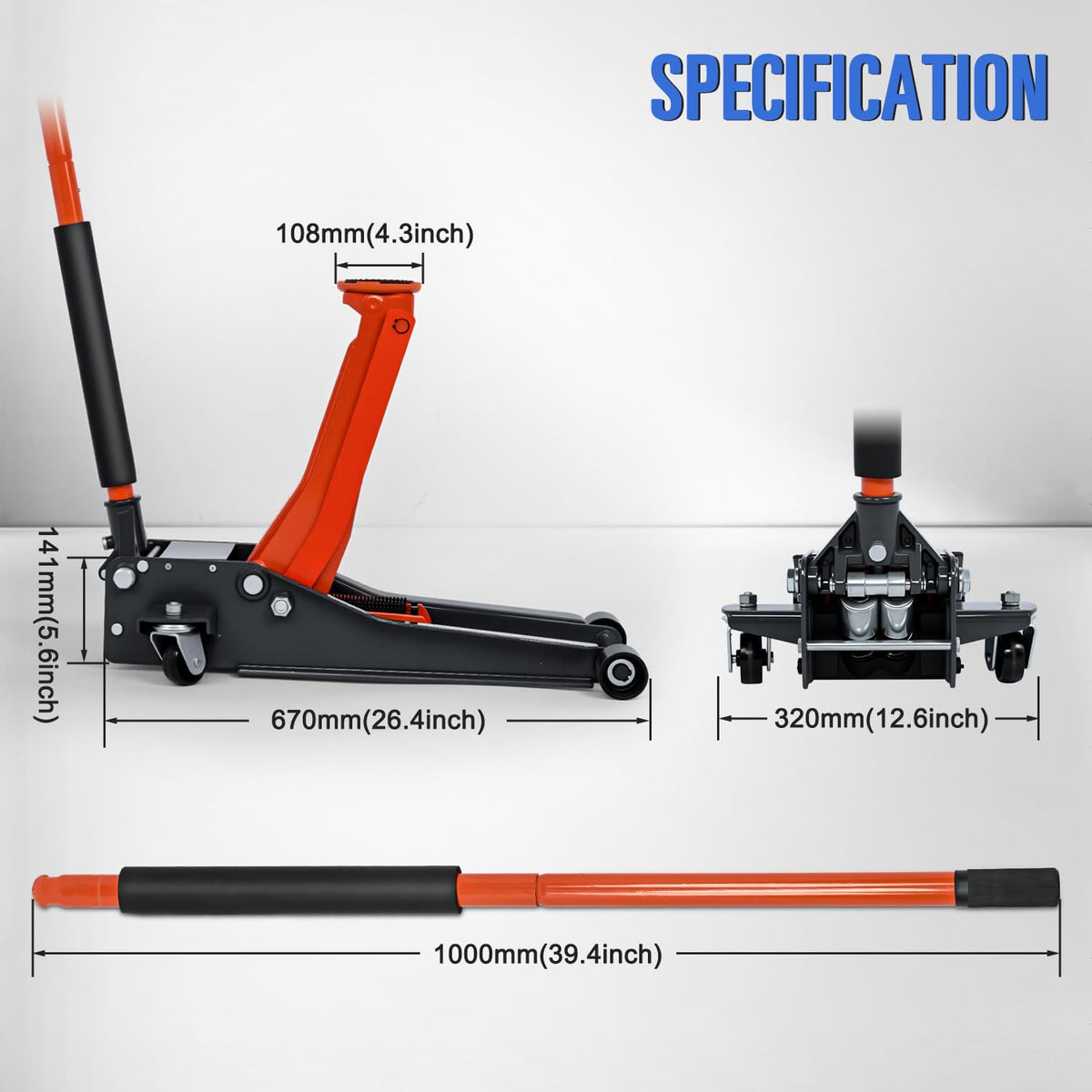 3 Ton Low Profile Hydraulic Floor Jack H156