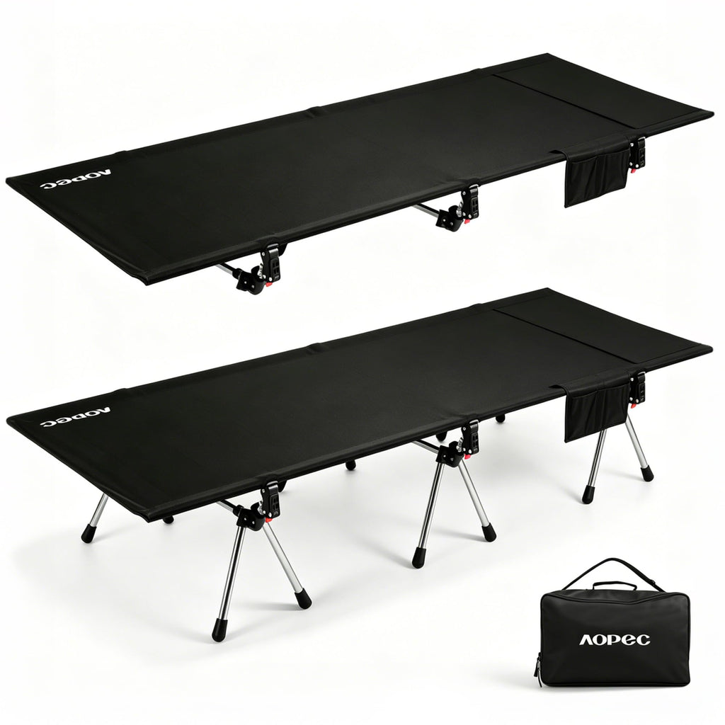 Height Adjustable Black Camping Cot X770940