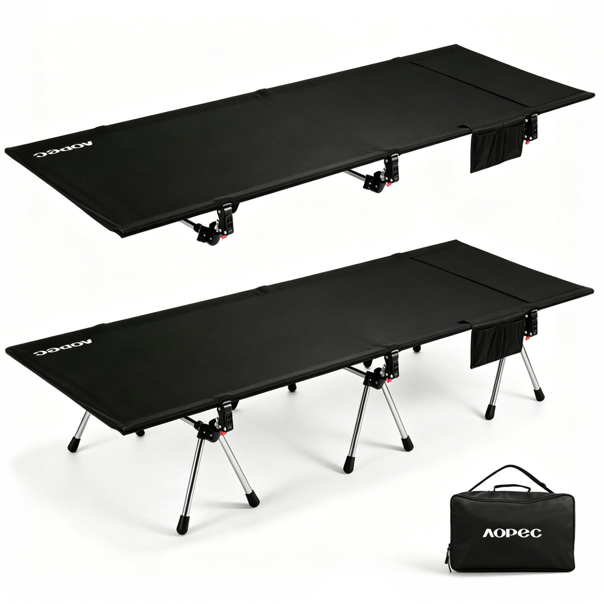 Height Adjustable Black Camping Cot X770940