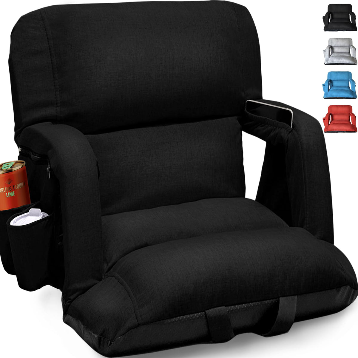 Black Wide Stadium Seats with Back Support N481