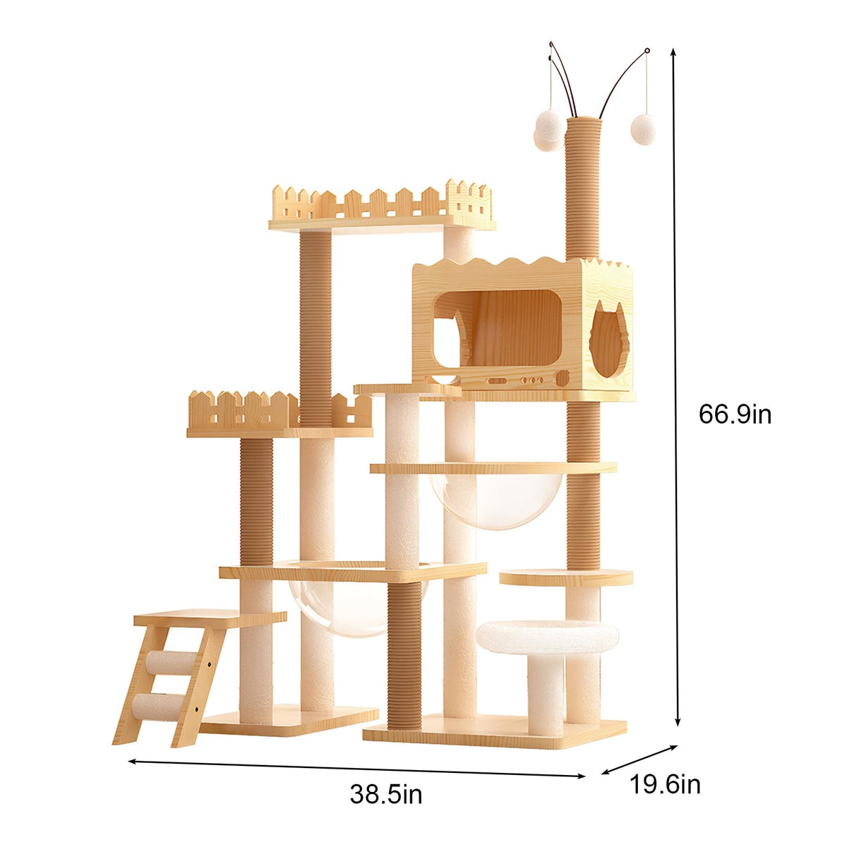 67" Cat Tree Tower with Clear Space Capsule D25966