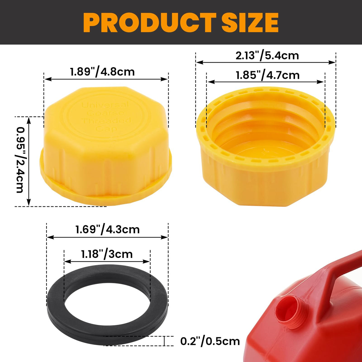 4 Pack 5 Gal Gas Can Replacement Caps L481763