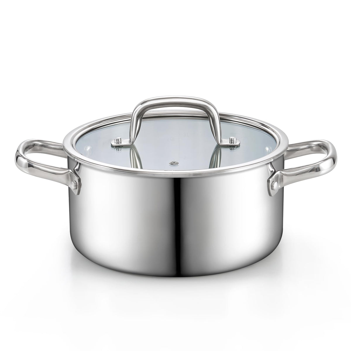 4 Quart Tri-Ply Clad Stainless Steel Stock Pot with Lid C61002