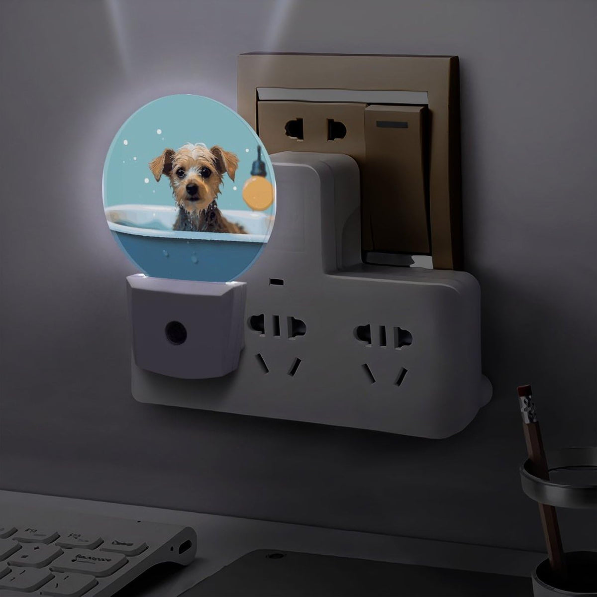 Dog in Bathtub Night Light Smart Sensor G441