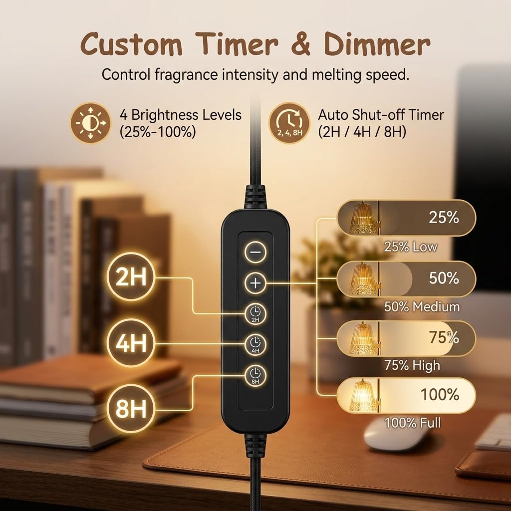 Dimmable Height Adjustable Candle Warmer Lamp with Timer P390