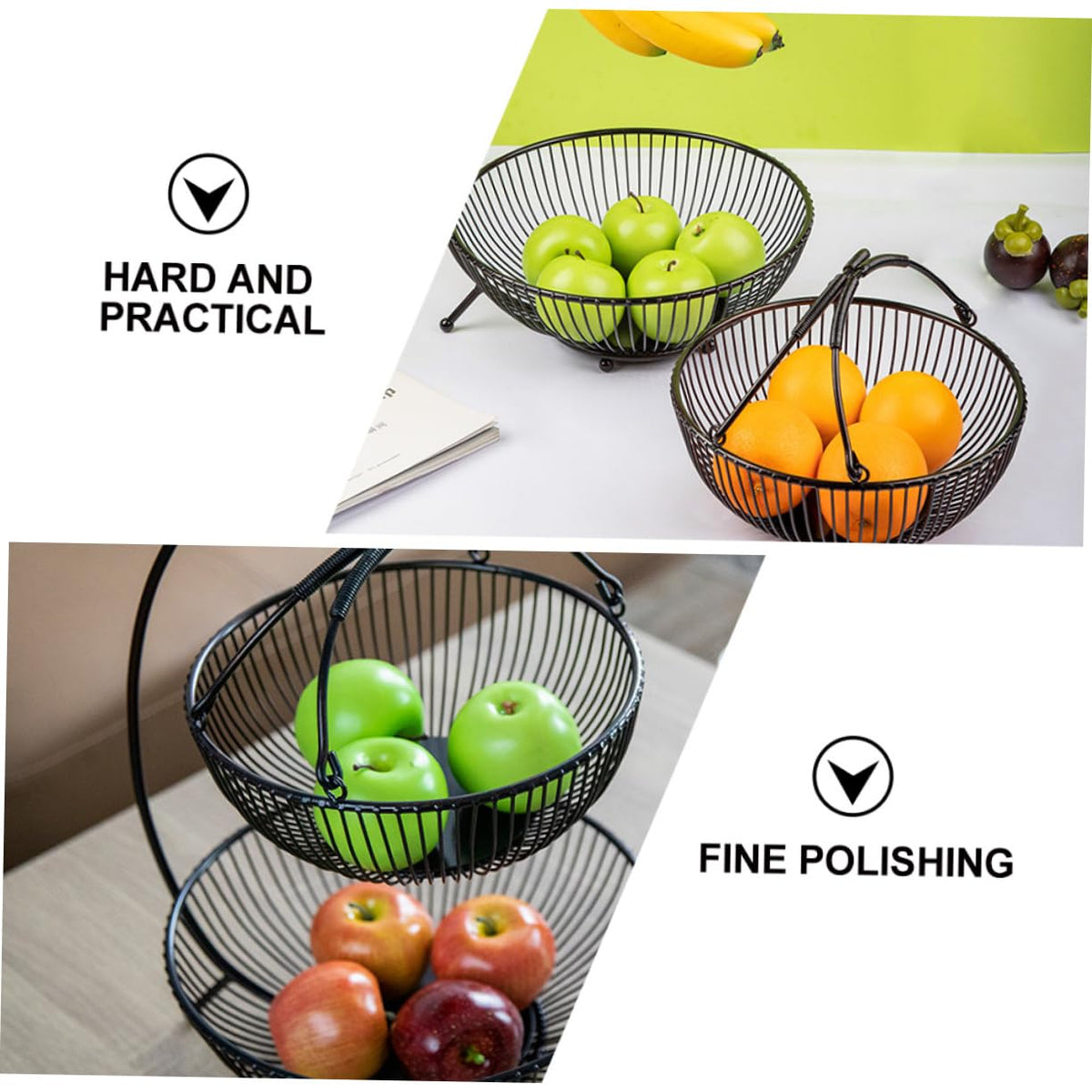 Double Layer Iron Fruit Basket P43643
