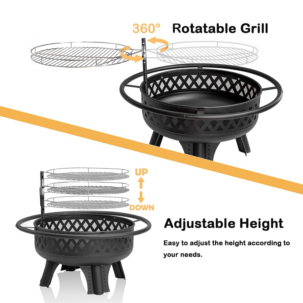 32 Inch Outdoor Fire Pit with Grill G2681