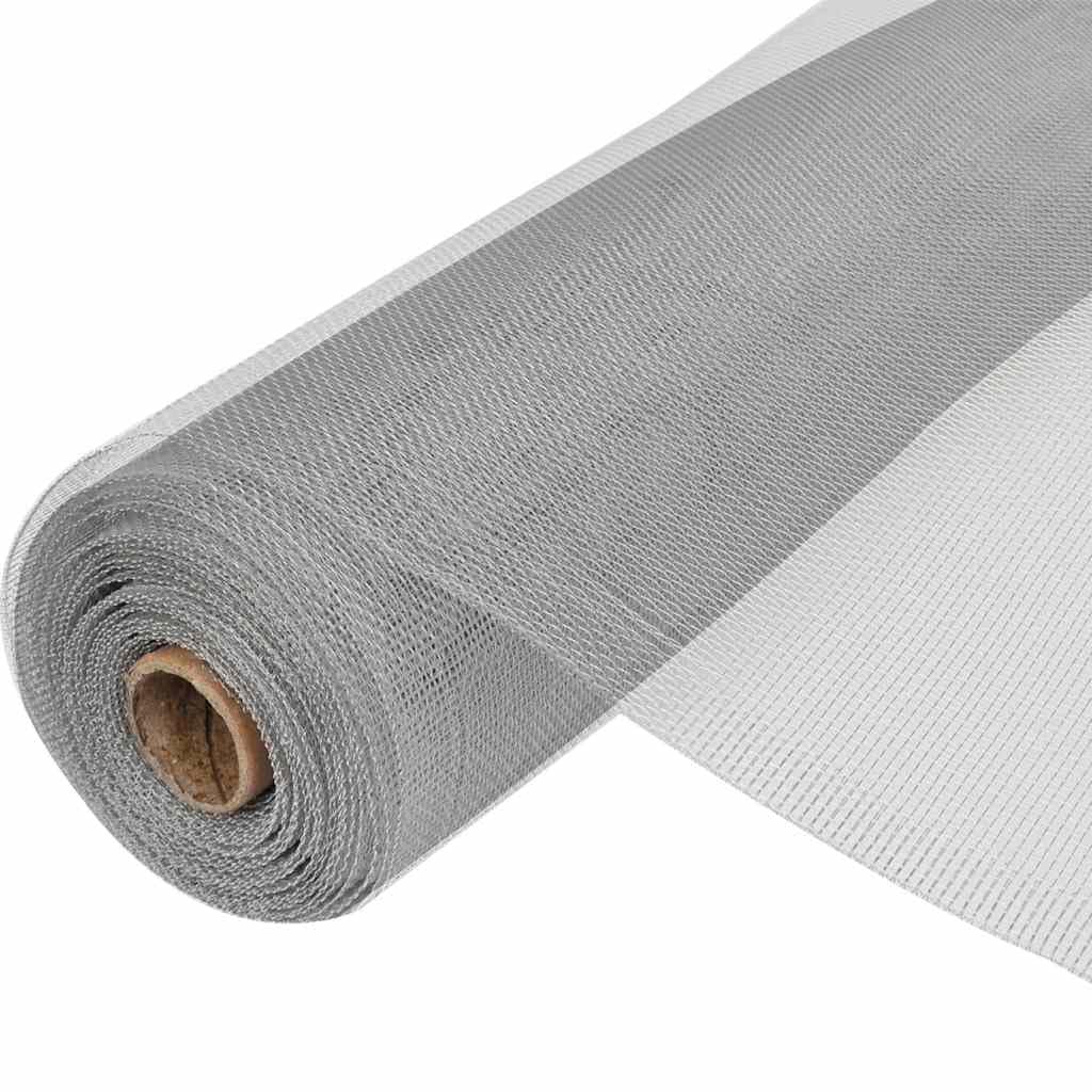 Aluminum Mesh Screen 39.4x196.9 Inch Silver F402