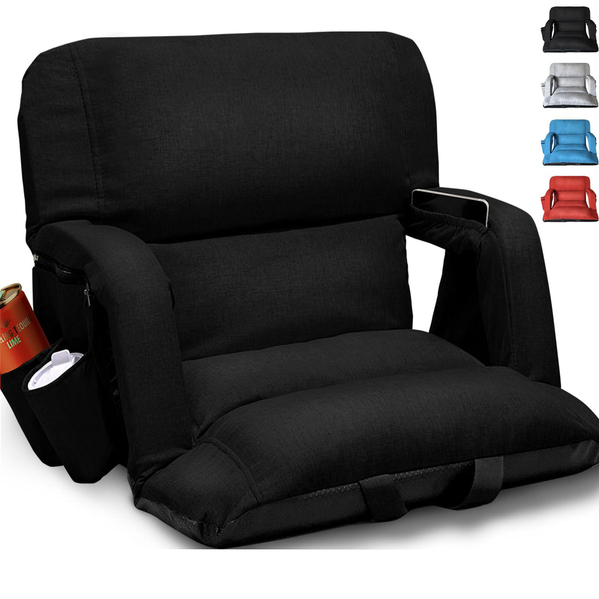 Black Wide Stadium Seats with Back Support N481