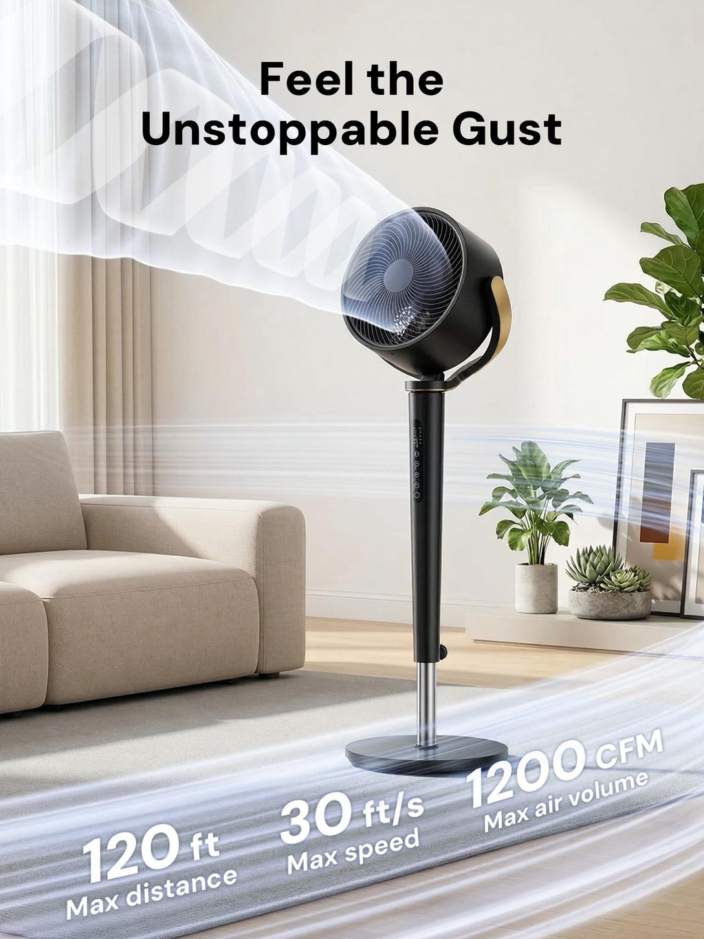 Smart 3D Oscillating Pedestal Fan with Remote X608
