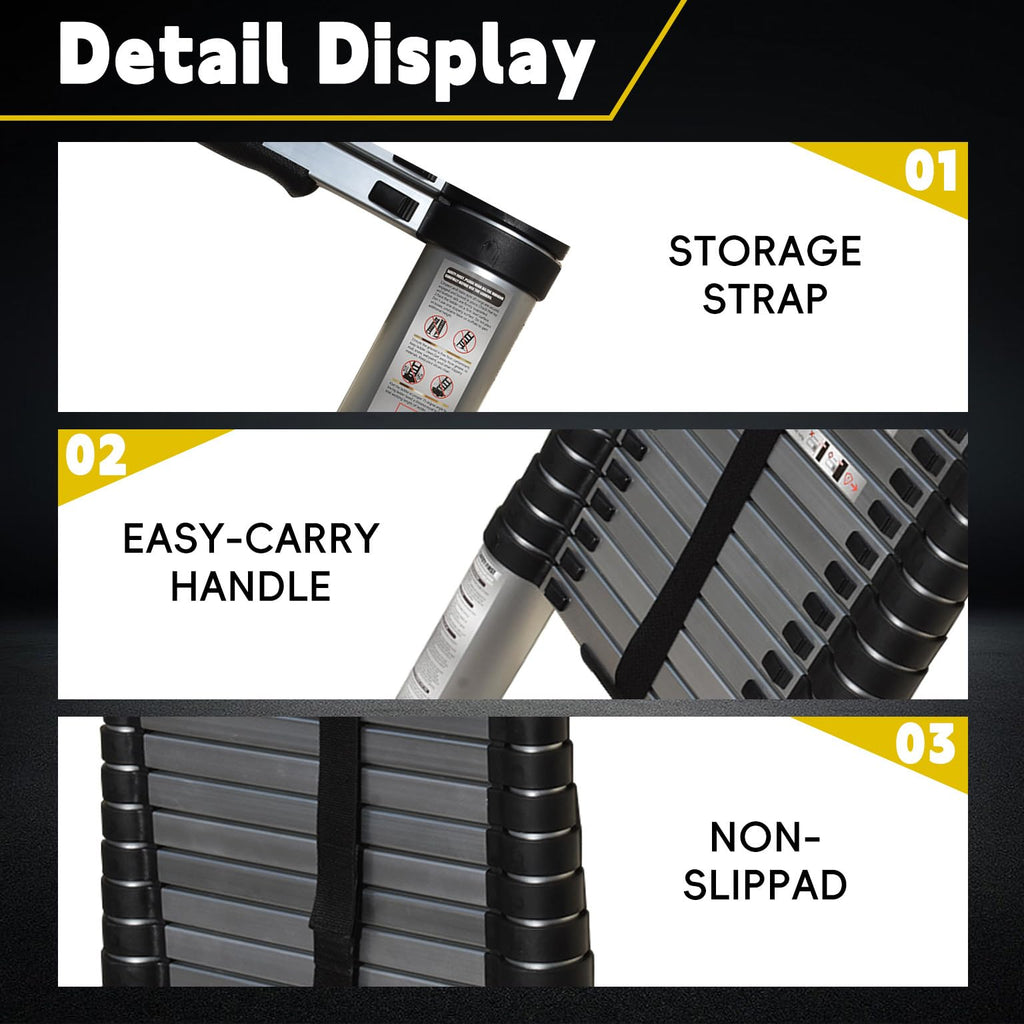 14.5FT Aluminum Telescoping Ladder 330LB Capacity H9825