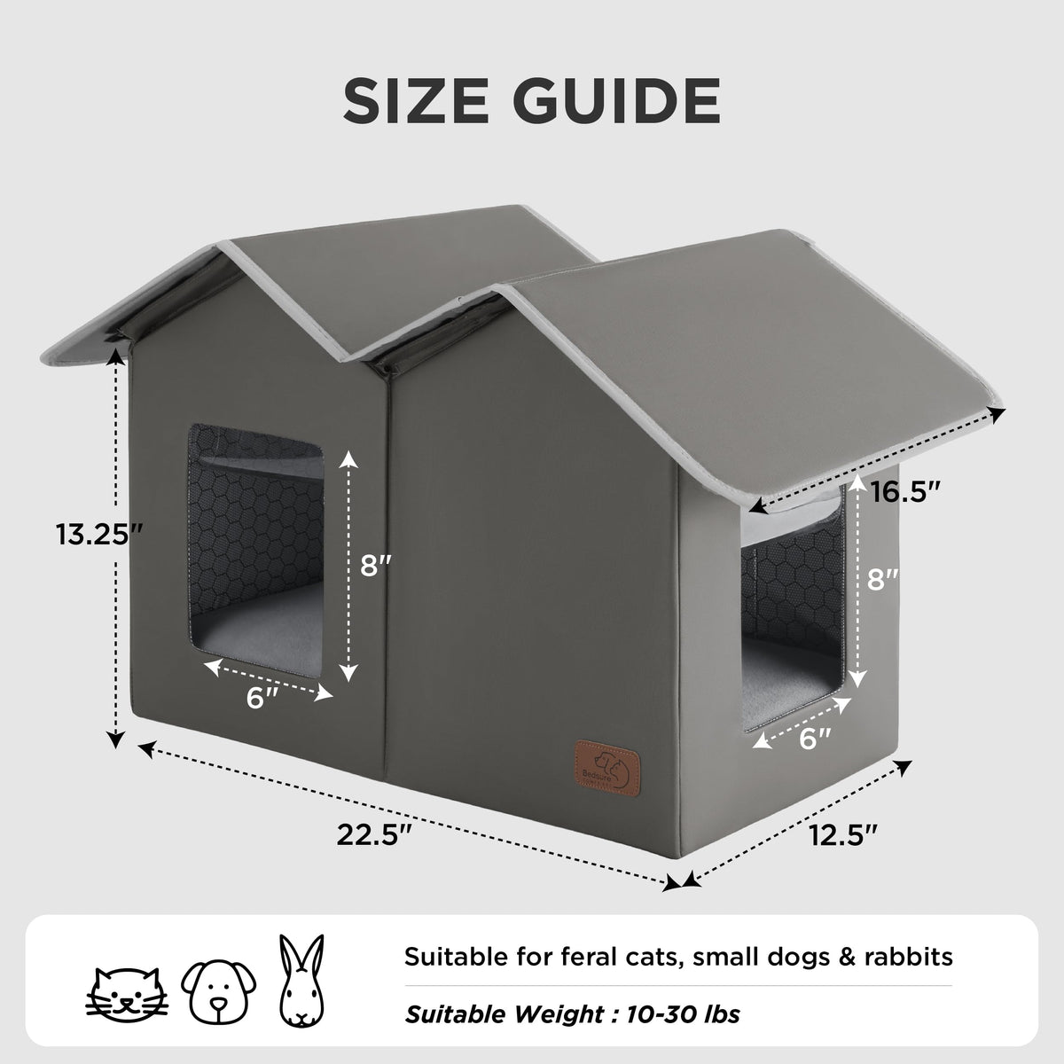Weatherproof Outdoor Cat House with Raised Base H99690