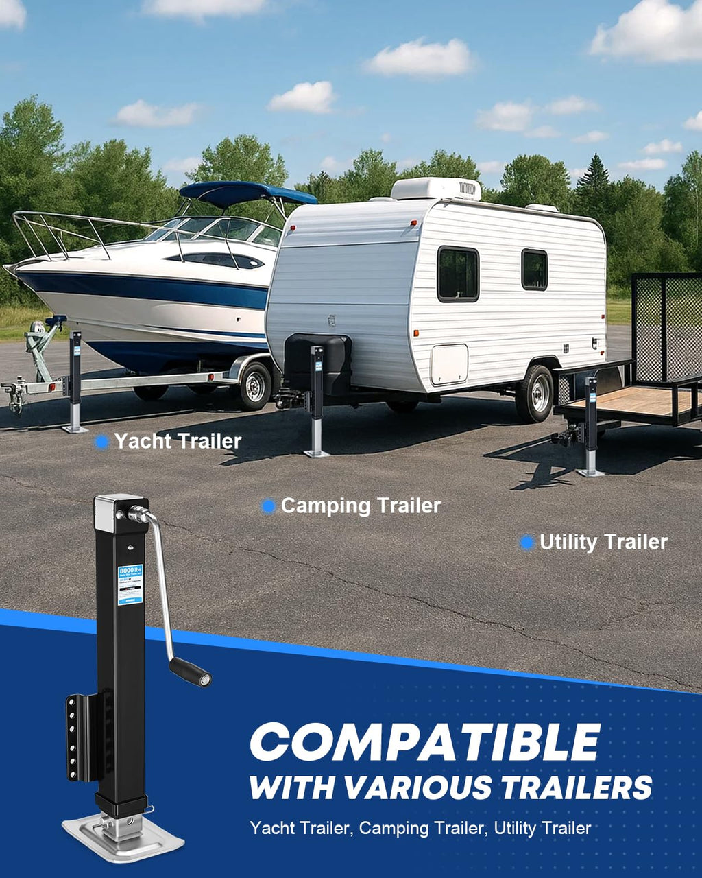 8000 lbs Heavy Duty Trailer Jack T7148