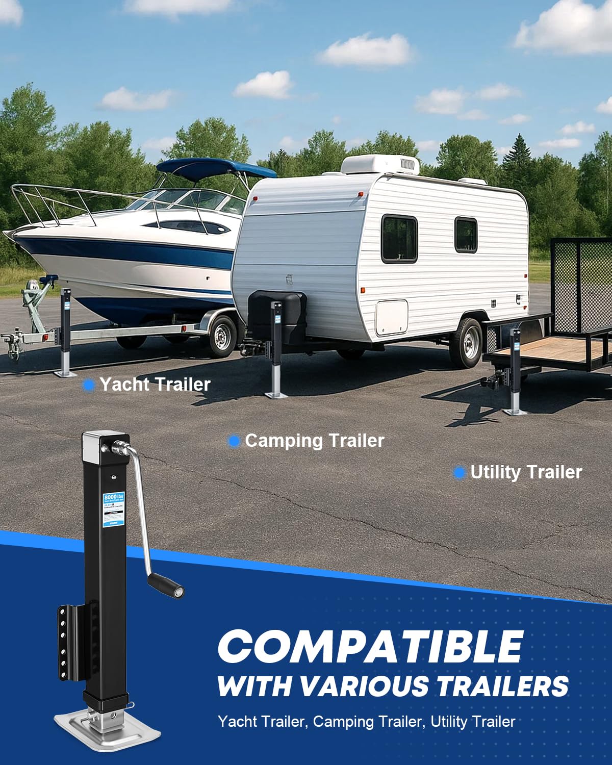 8000 lbs Heavy Duty Trailer Jack T7148