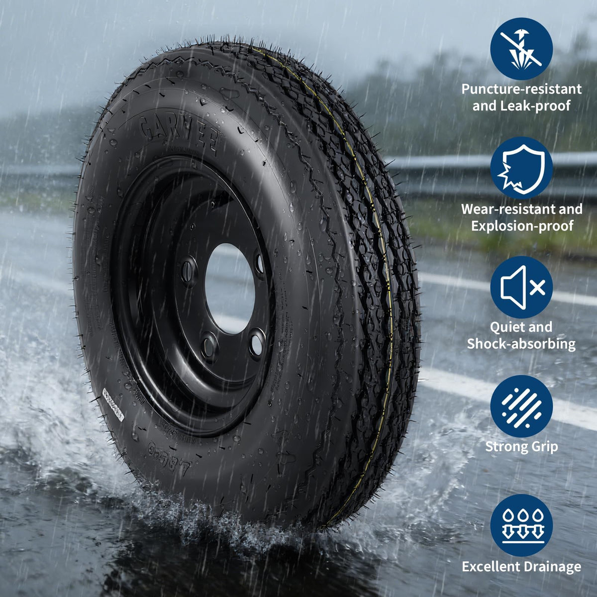 2-Pack 4.80-12 Trailer Tires with 12" Rims X768