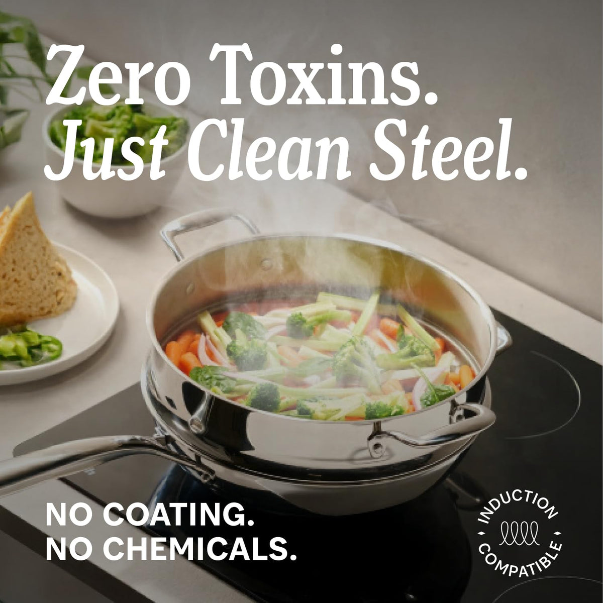3-Piece Stainless Frying Pan Set I7090