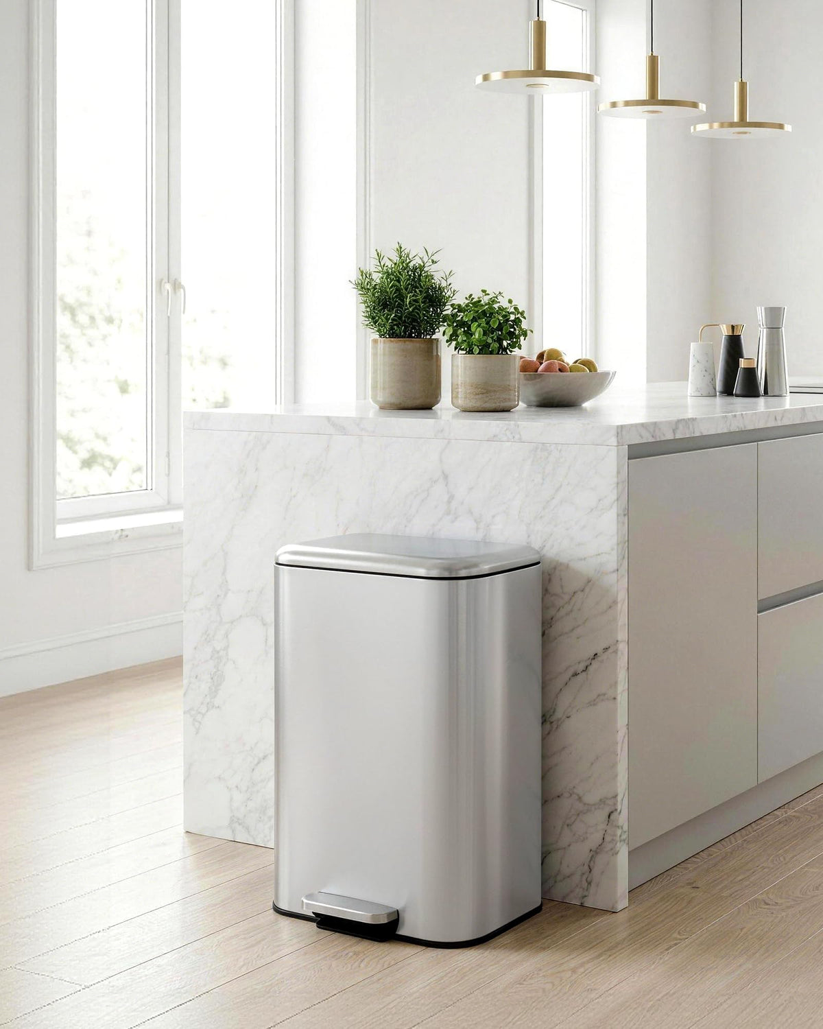 50L Stainless Steel Step Trash Can R23401
