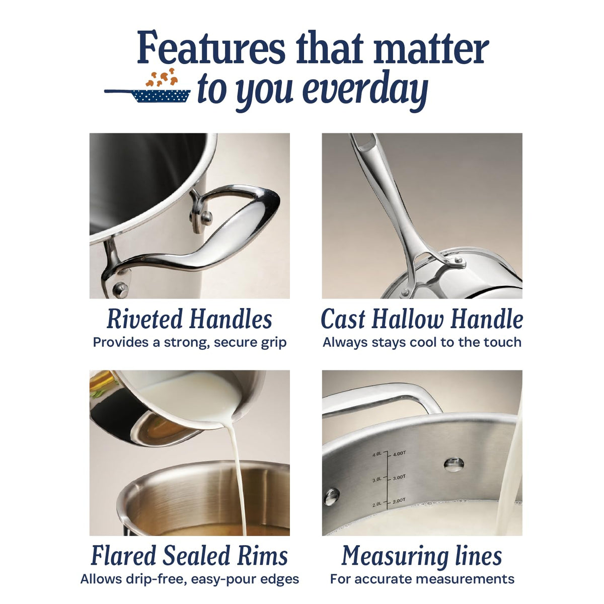 3-Piece Stainless Frying Pan Set I7090