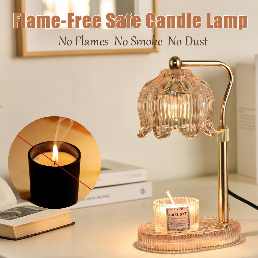 Amber Dimmable Height Adjustable Candle Warmer Lamp D34491