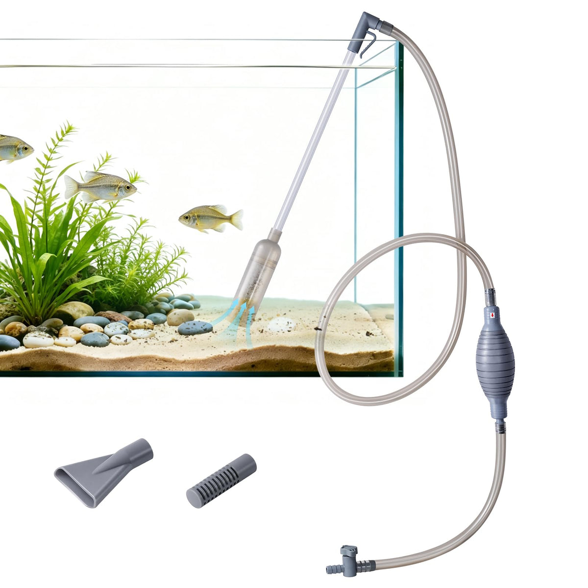3-in-1 Aquarium Vacuum Gravel Cleaner with Siphon Hose P538023