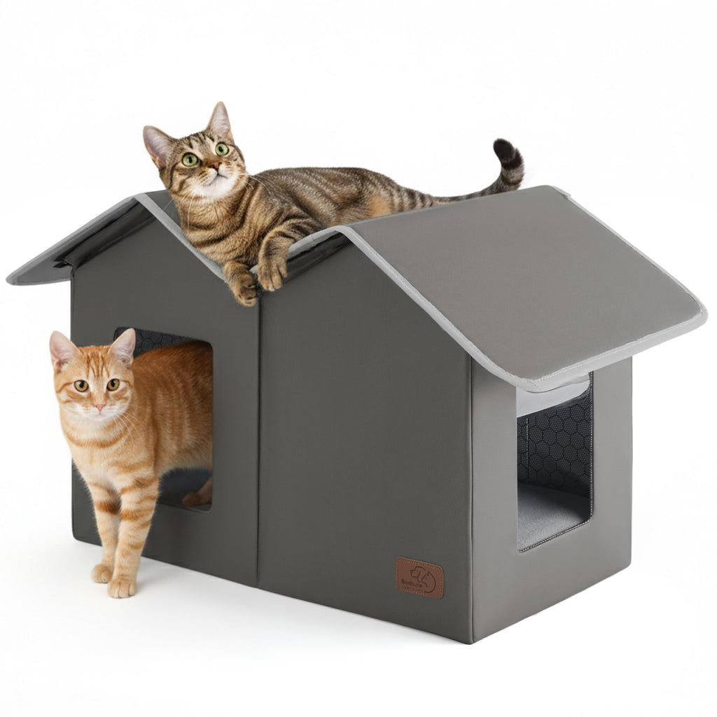 Weatherproof Outdoor Cat House with Raised Base H99690