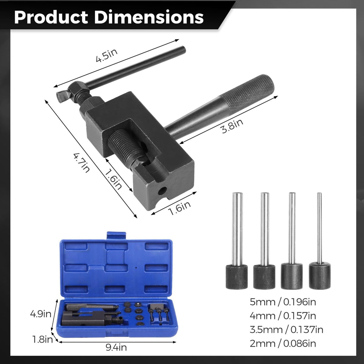 15 Pcs Motorcycle Chain Breaker Tool Set I2902