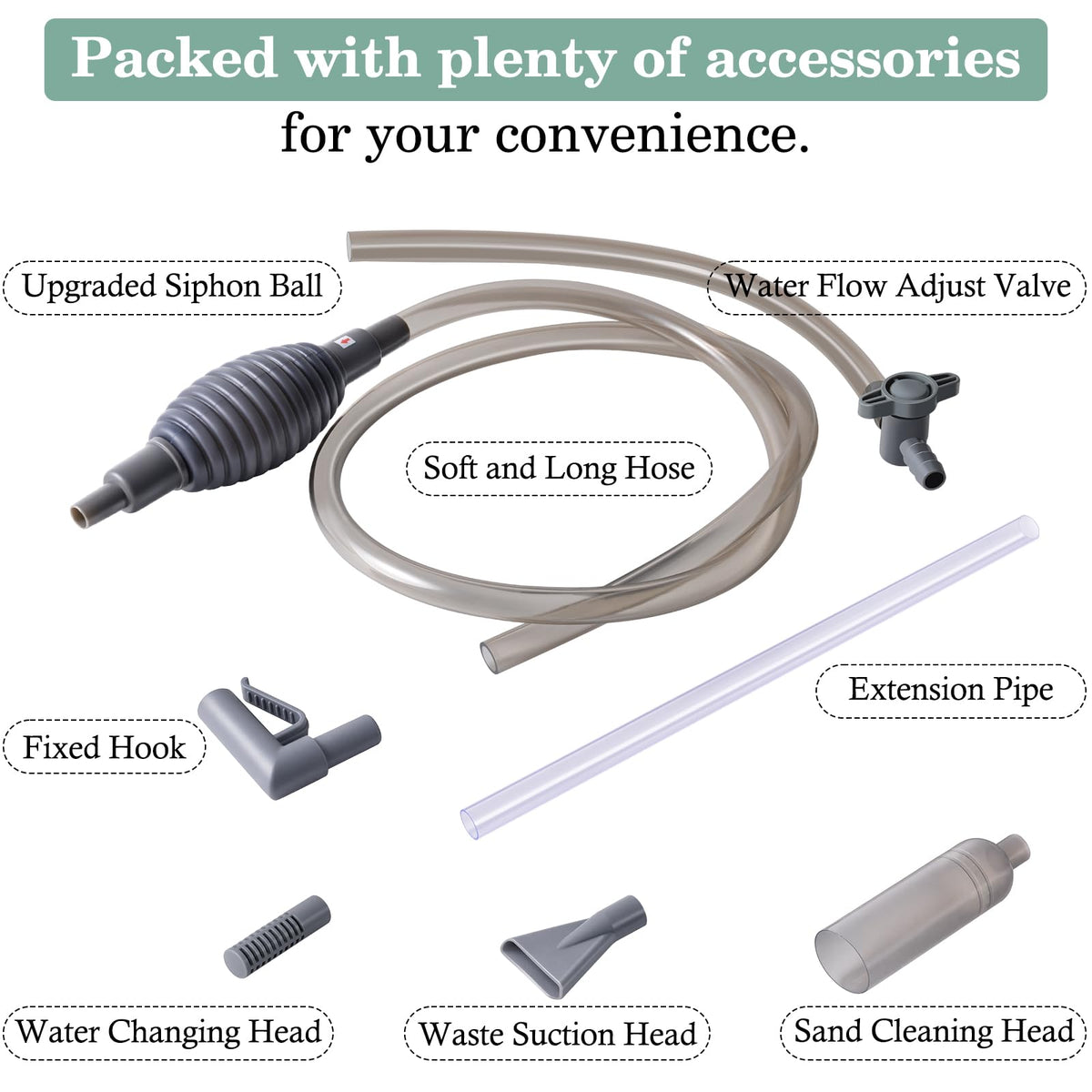 3-in-1 Aquarium Vacuum Gravel Cleaner with Siphon Hose P538023