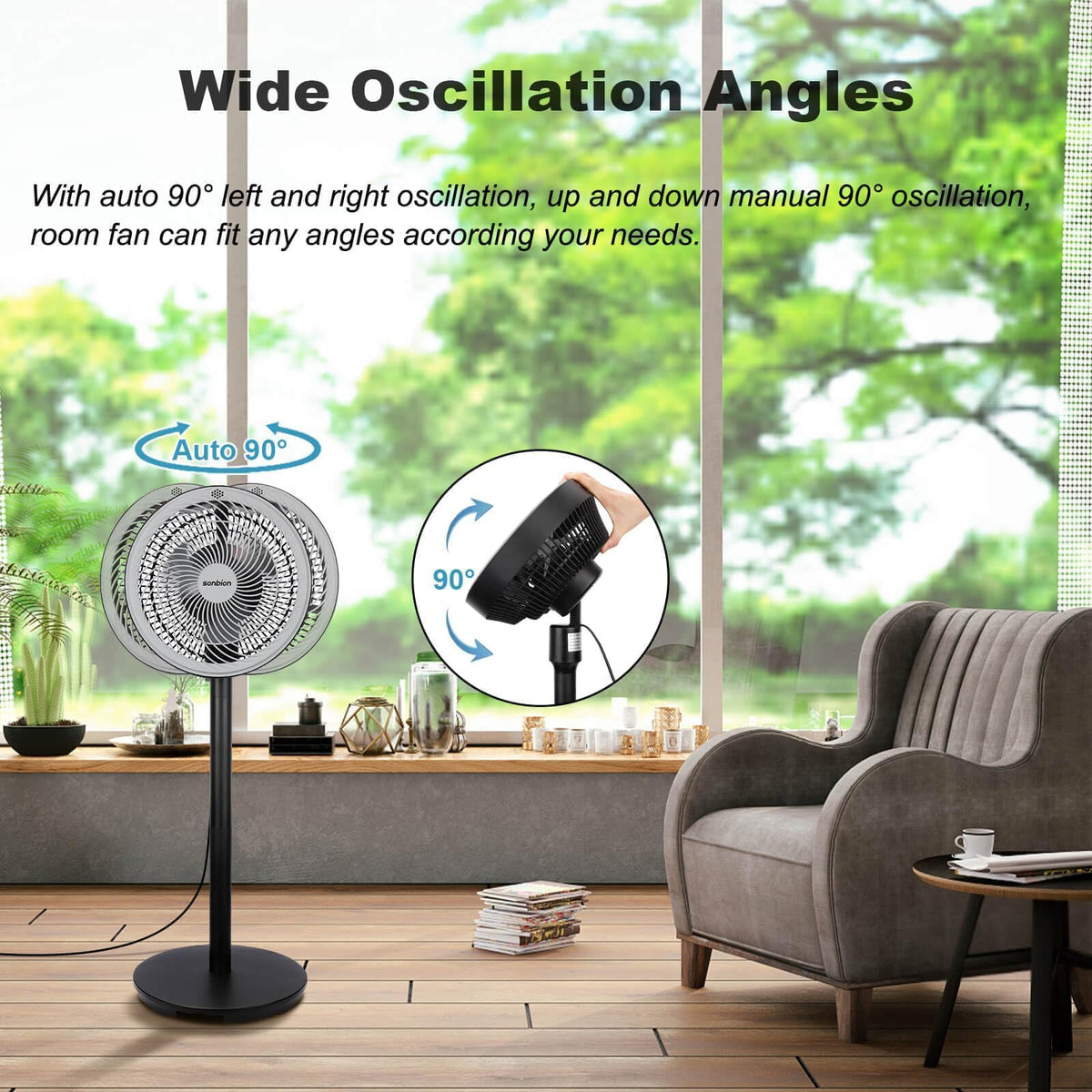 Oscillating Pedestal Fan with Remote Control V676695