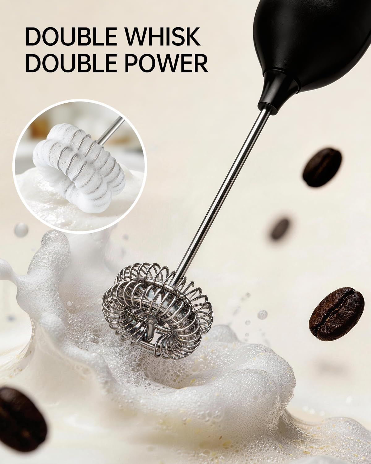 Rechargeable Handheld Milk Frother with Stand E3588