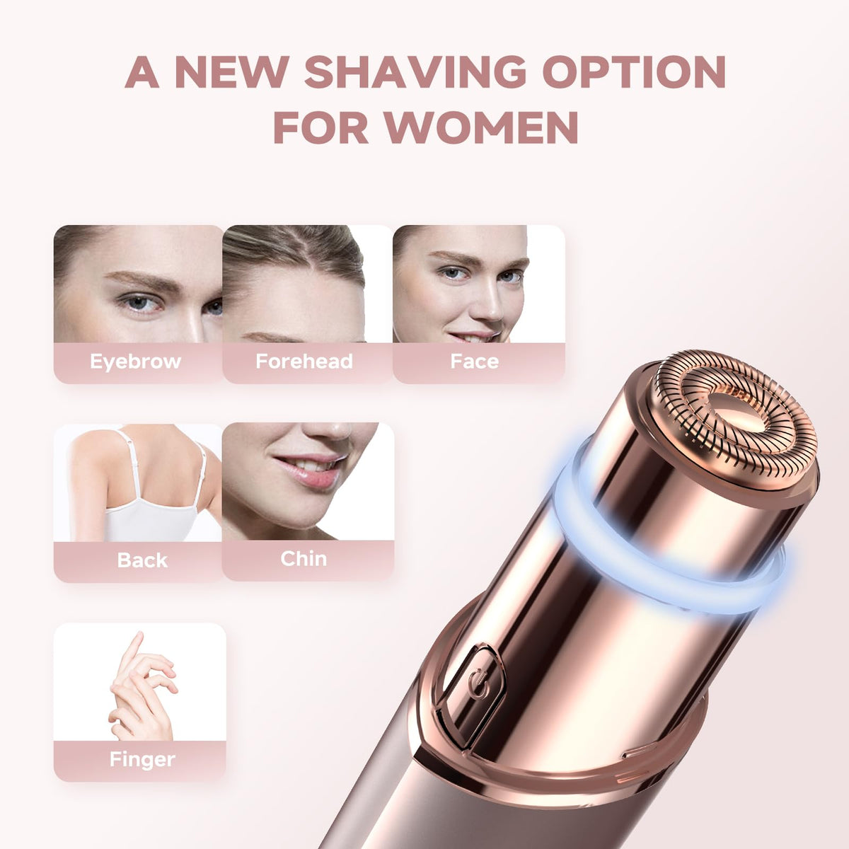 2-in-1 Electric Facial Hair Removal & Eyebrow Shaver with Mirror Light I796