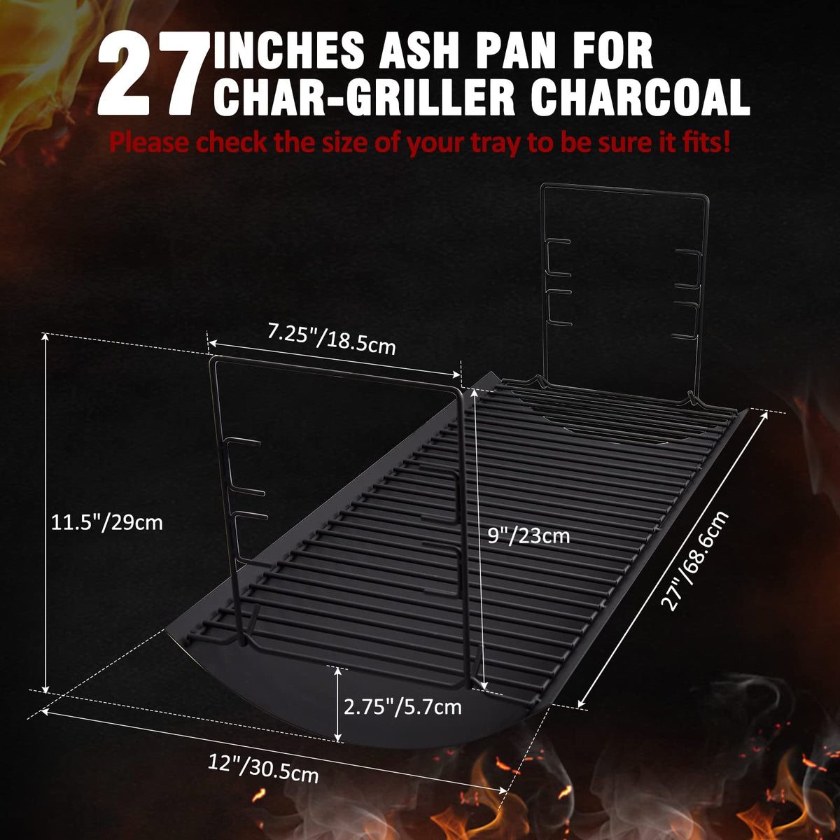 27 Inch Ash Pan with Fire Grate R5051