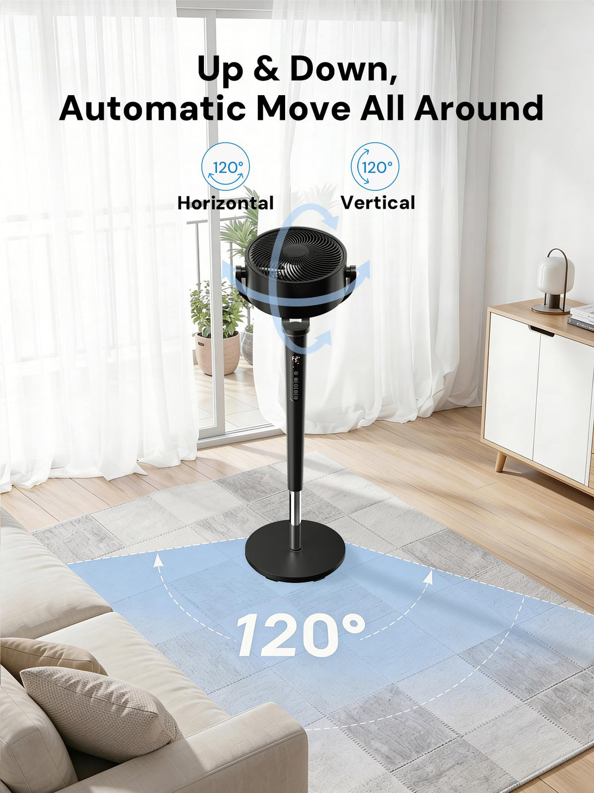 Smart 3D Oscillating Pedestal Fan with Remote X608