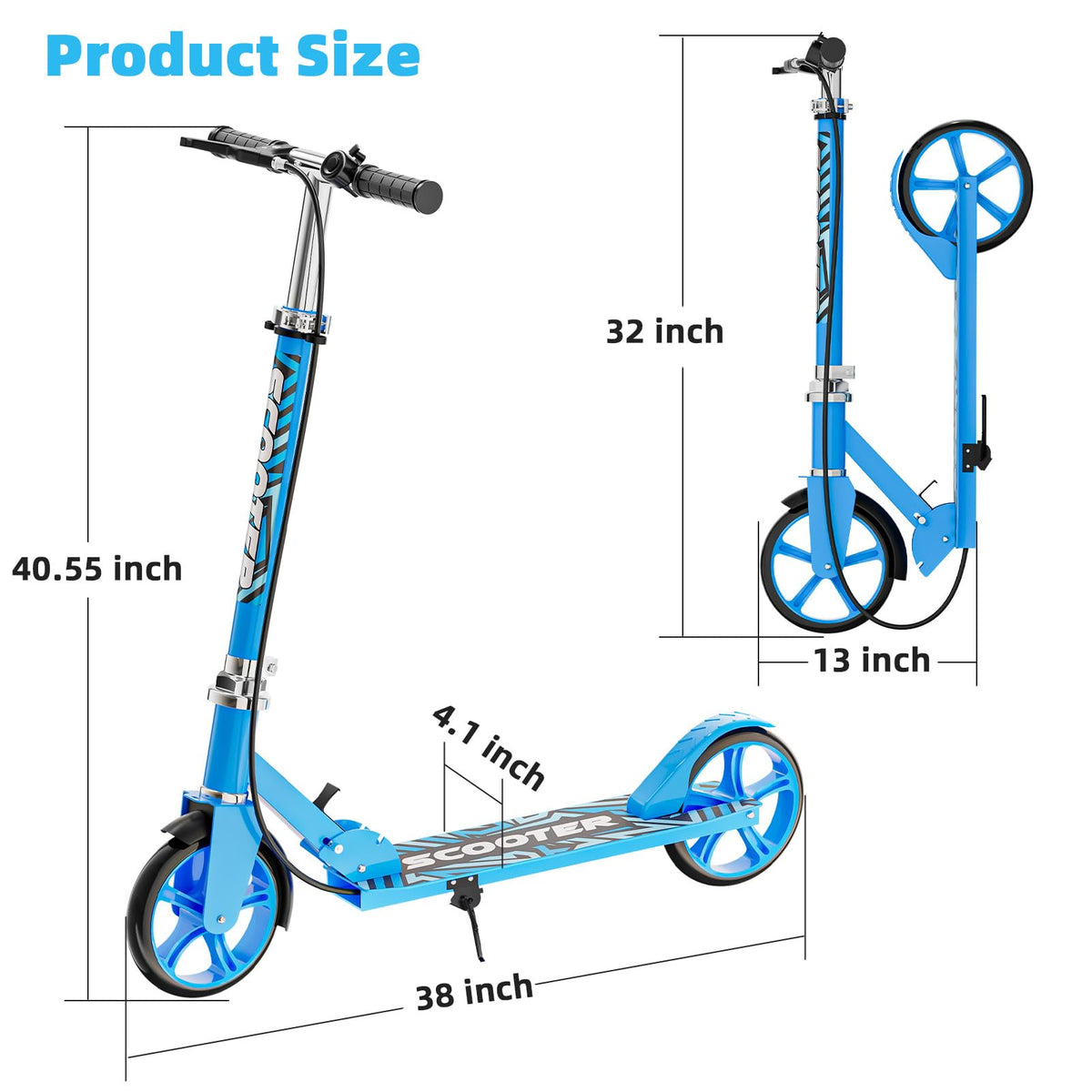 Lightweight Foldable Scooters with 8-Inch Wheels and Hand Brake B330