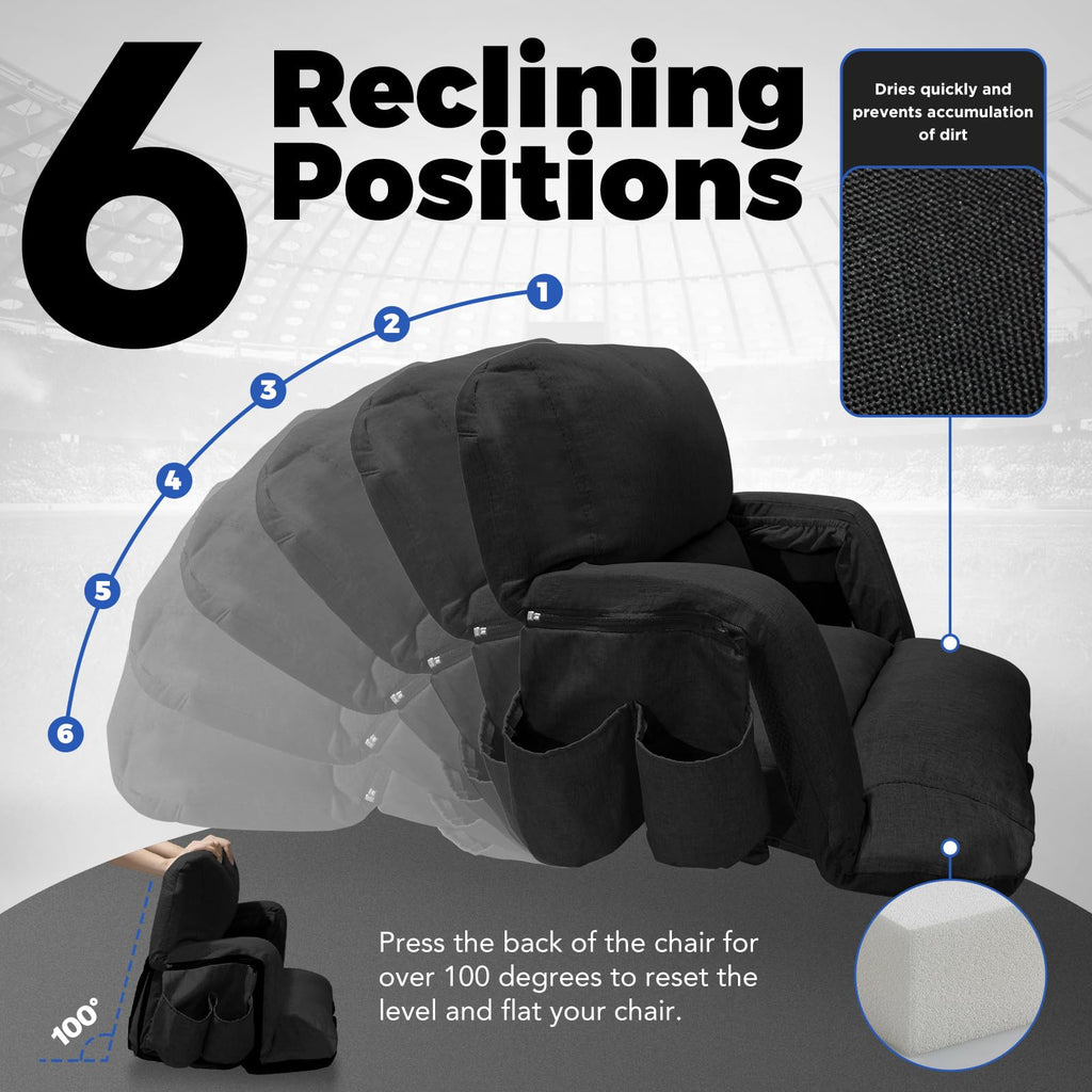 Black Wide Stadium Seats with Back Support N481