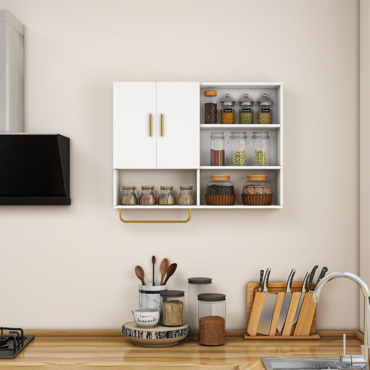 Wood Wall Mounted Bathroom Cabinet Y16321