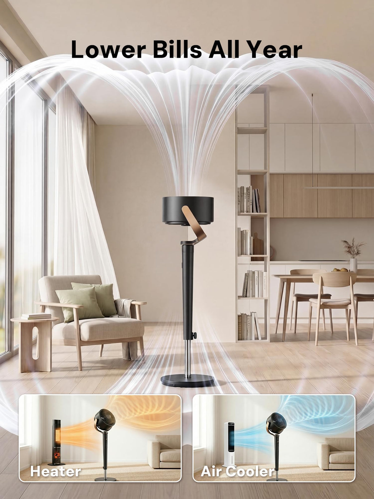 Smart 3D Oscillating Pedestal Fan with Remote X608