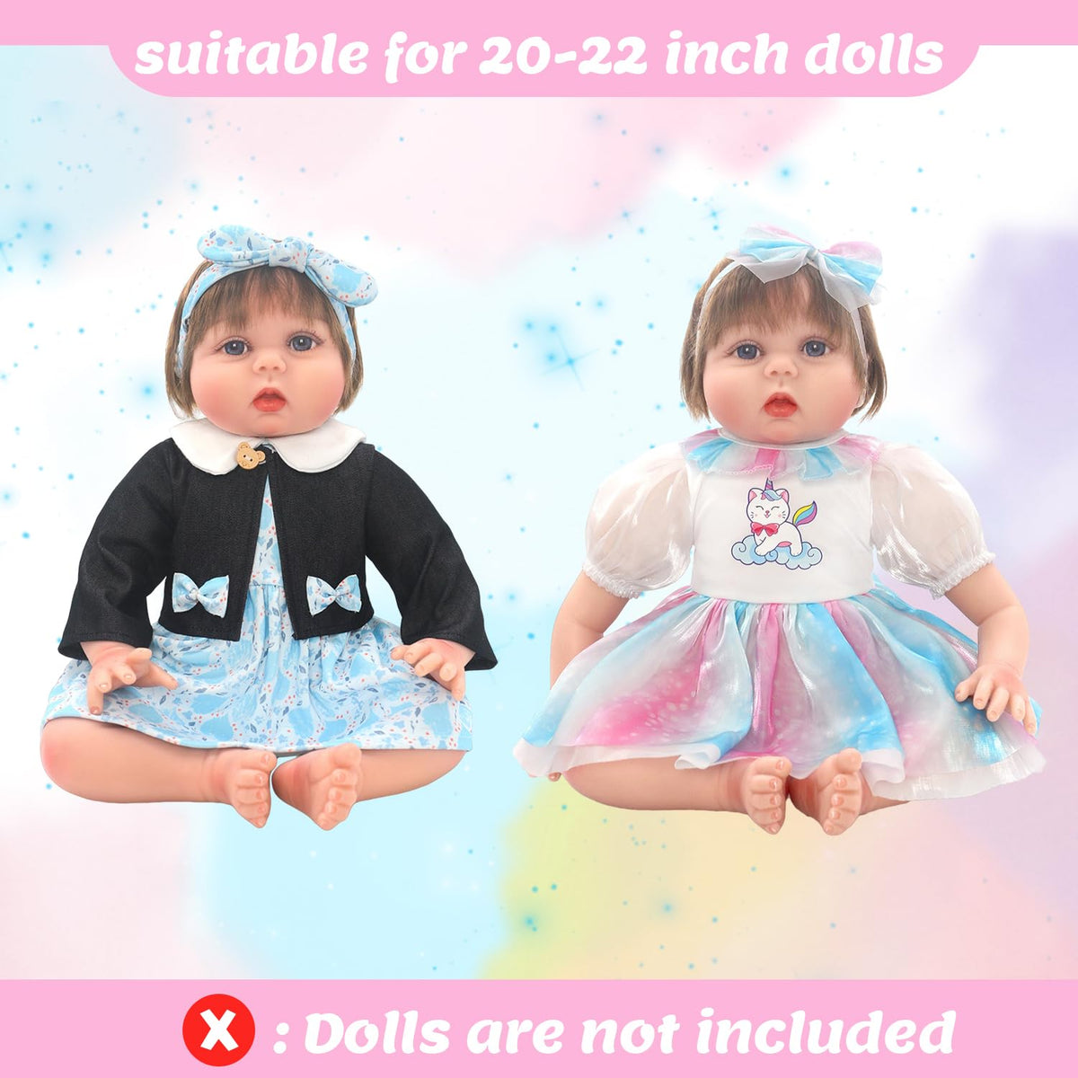 2 Sets Doll Clothes for 20-22 Inch Dolls R6884
