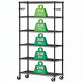 6 Tier Wire Metal Shelving Rack with Wheels V501023