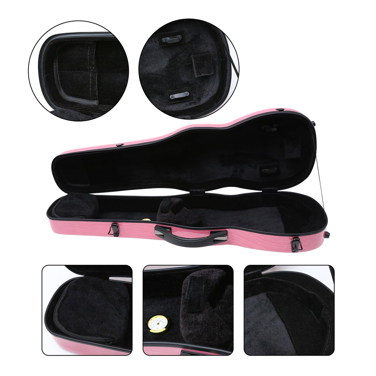 4/4 Full Size Carbon Fiber Hard Violin Case with Hygrometer X483367