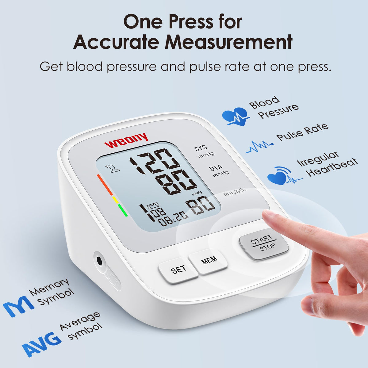 Blood Pressure Monitor with Adjustable 9-17in Cuff D547394