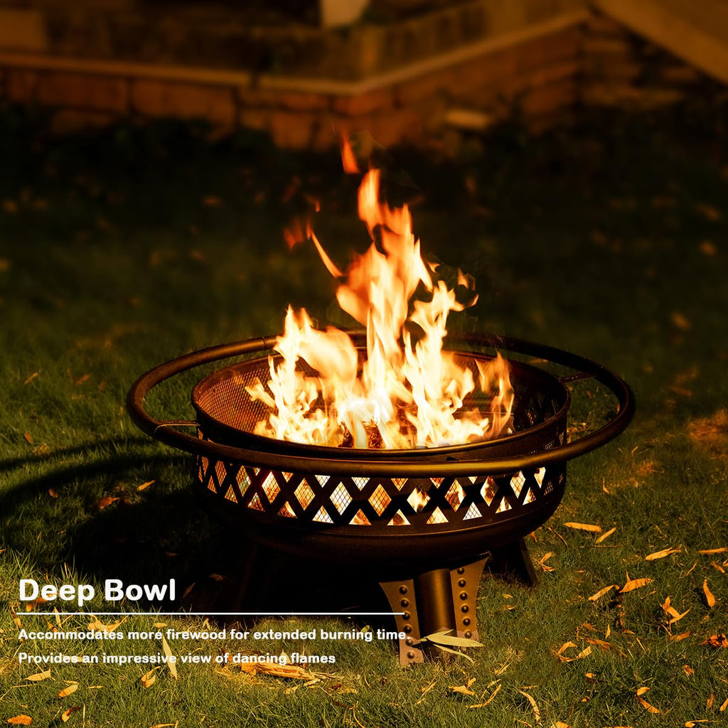 32 Inch Outdoor Fire Pit with Grill G2681