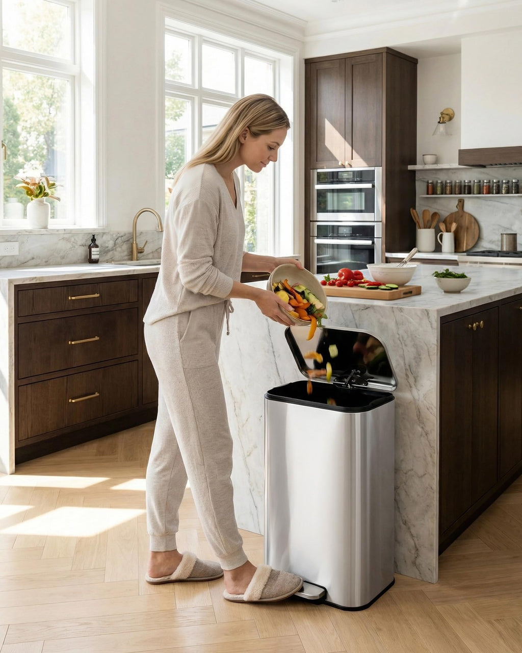 50L Stainless Steel Step Trash Can R23401