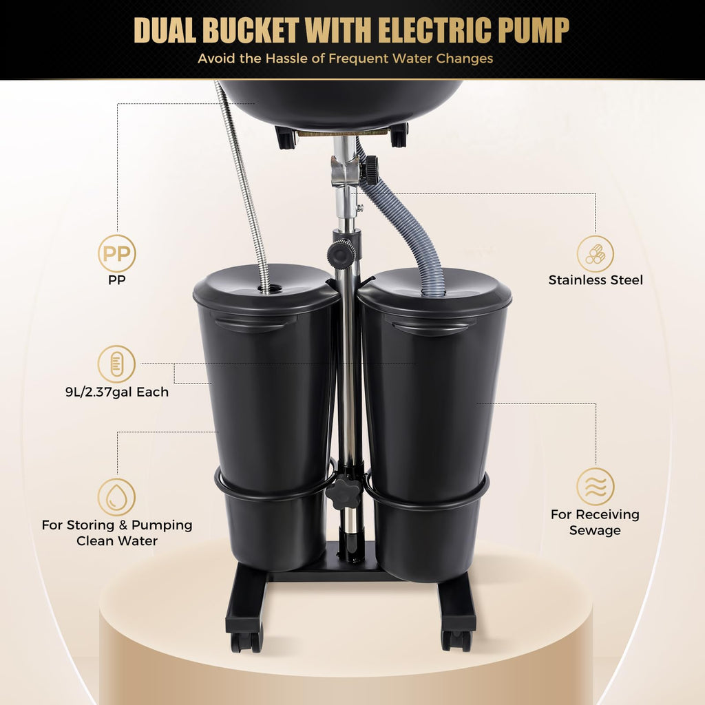 Portable Shampoo Bowl with 2 Water Buckets F382646